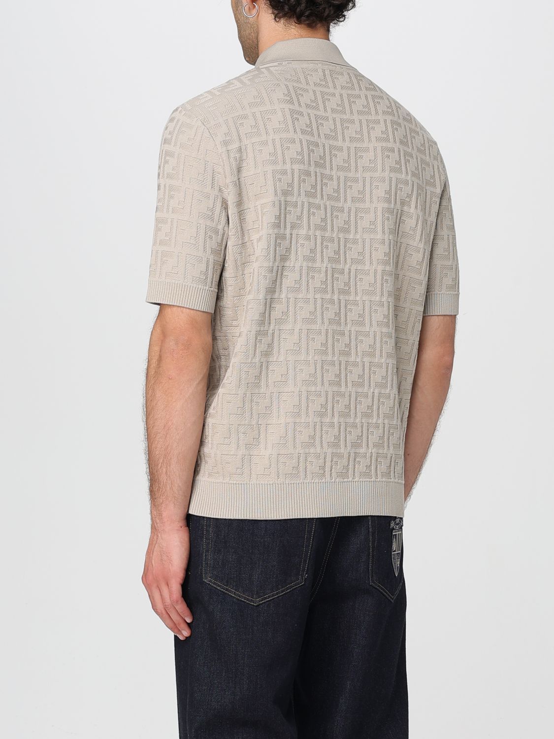Fendi Polo Shirt Men Grey