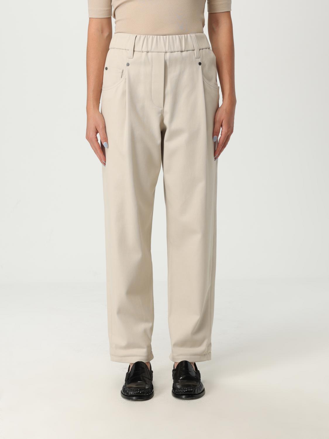 パンツ BRUNELLO CUCINELLI Woman Pants Sand MA126P8417 C8913 Women's pants, elegant and casual models | Brunello Cucinelli