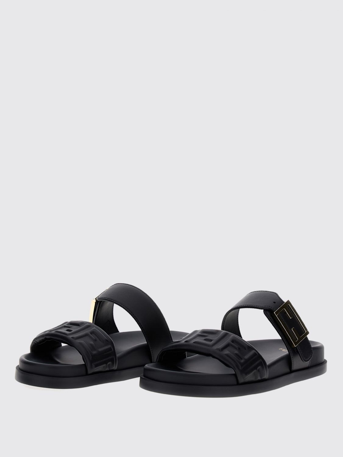 Fendi Flat Sandals Woman Black