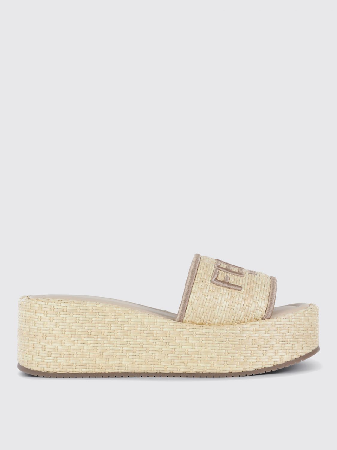 Fendi Flat Sandals Woman Beige