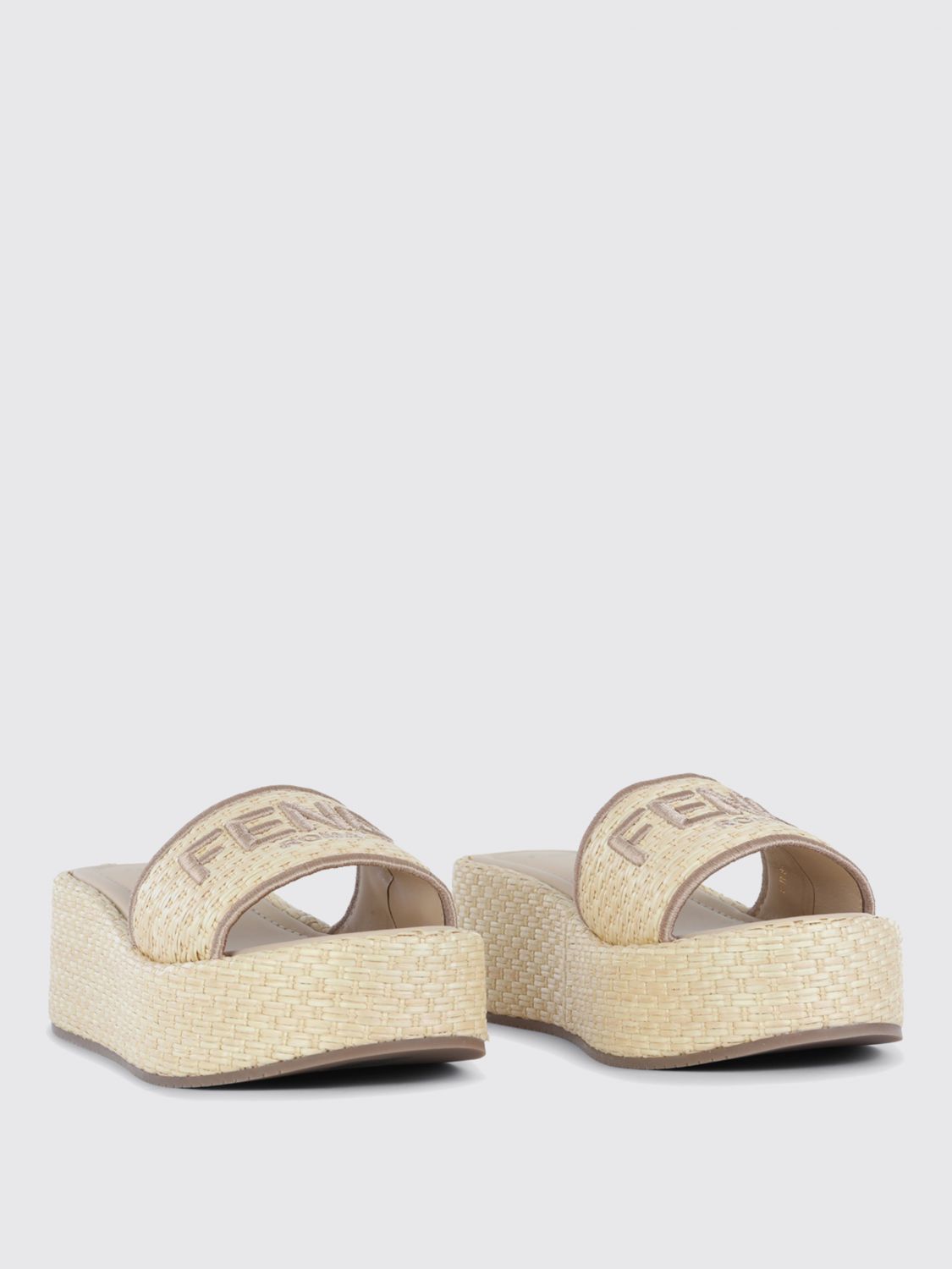 Fendi Flat Sandals Woman Beige