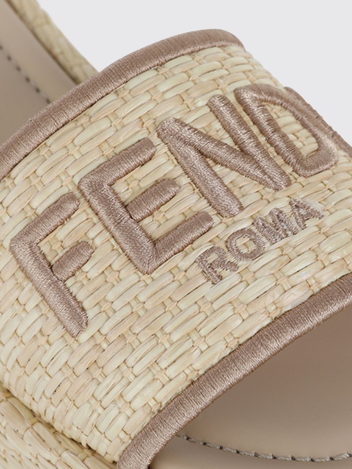 Fendi Flat Sandals Woman Beige