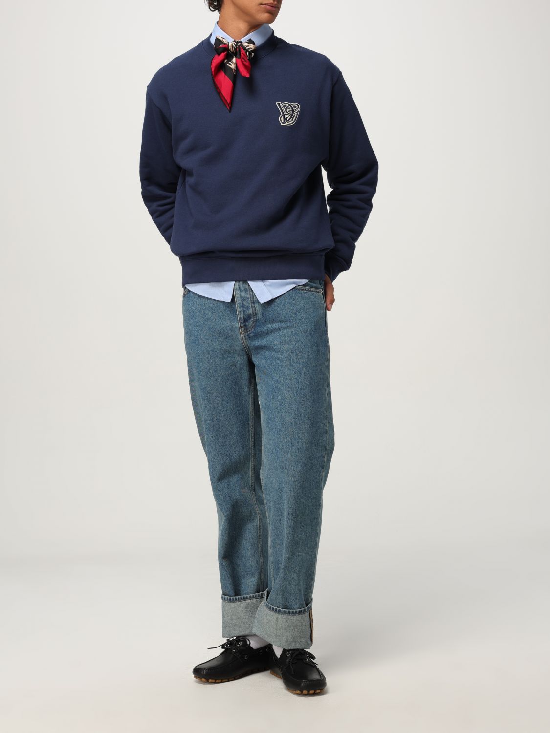 Valentino Shirt Men Gnawed Blue