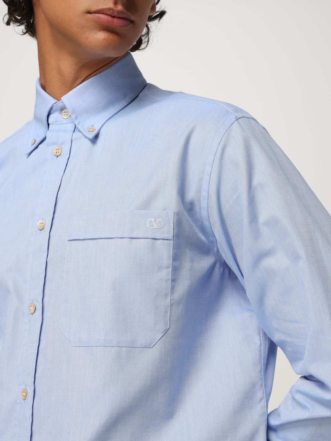 Valentino Shirt Men Gnawed Blue