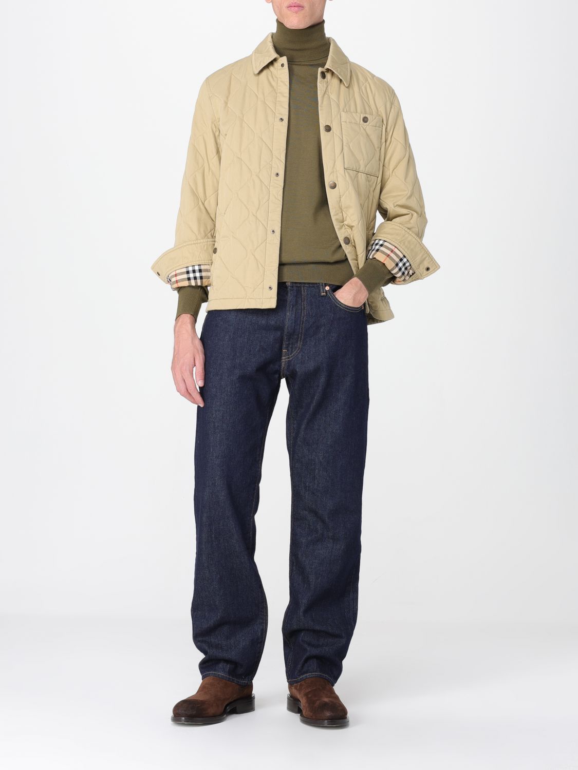 Burberry Coat Men Beige