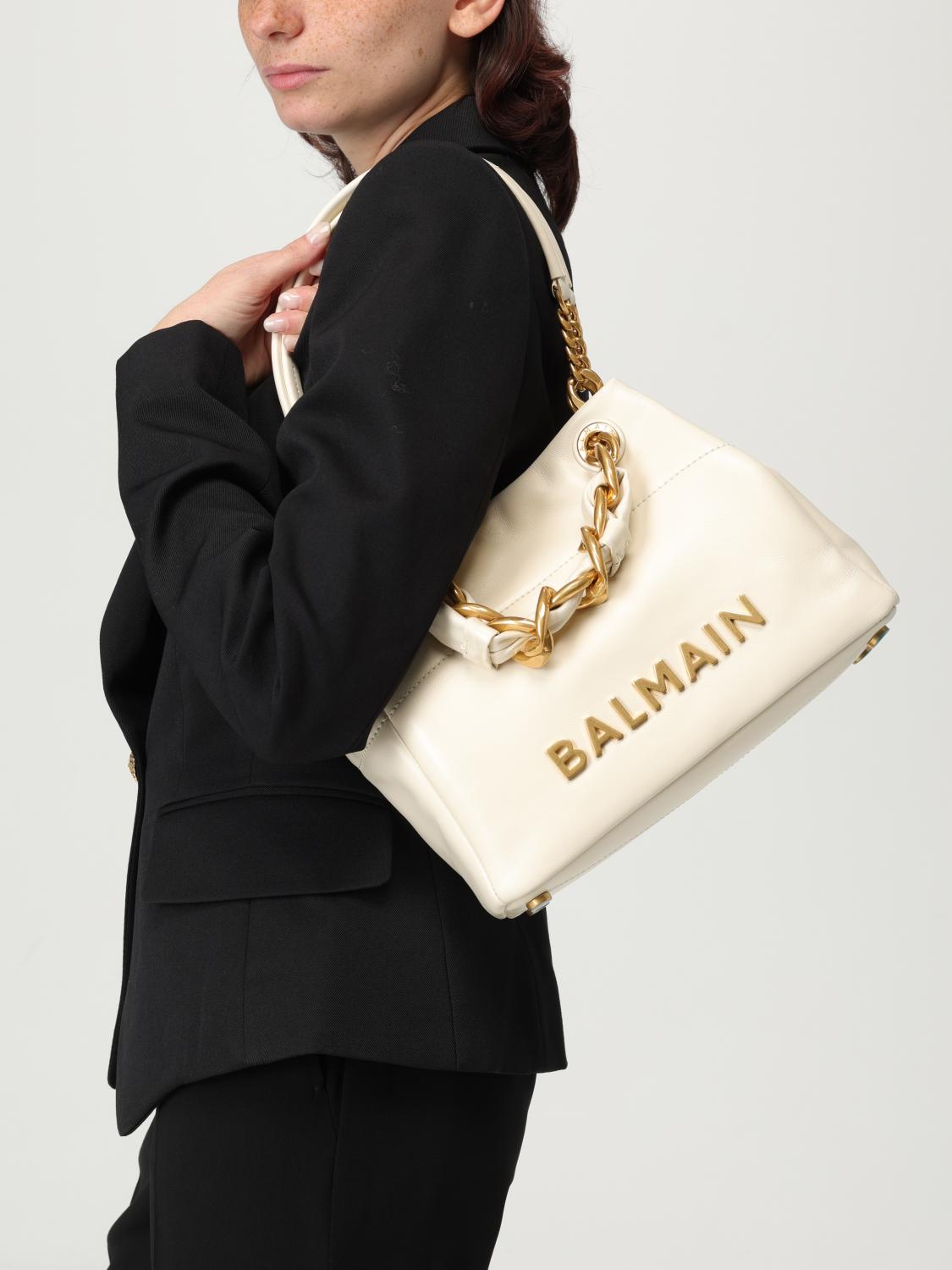 Balmain Shoulder Bag Woman Beige