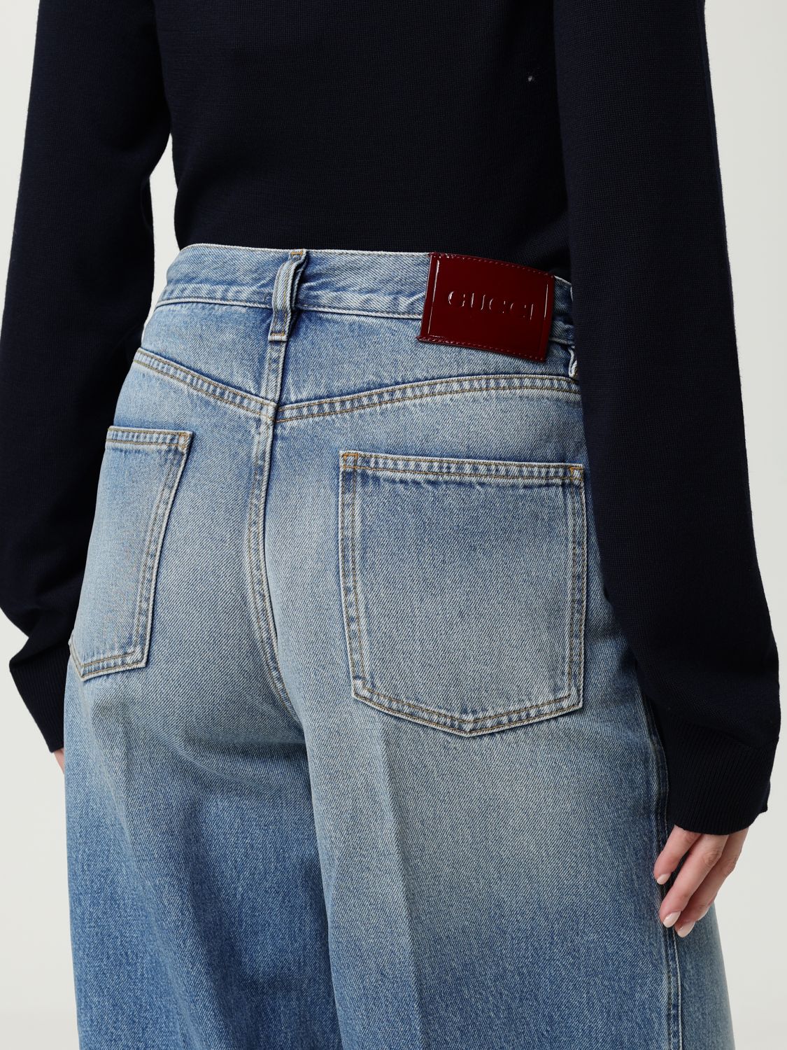 Gucci Jeans Woman Gnawed Blue