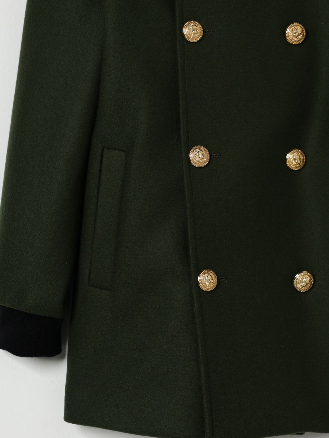 Balmain Coat Kids Green