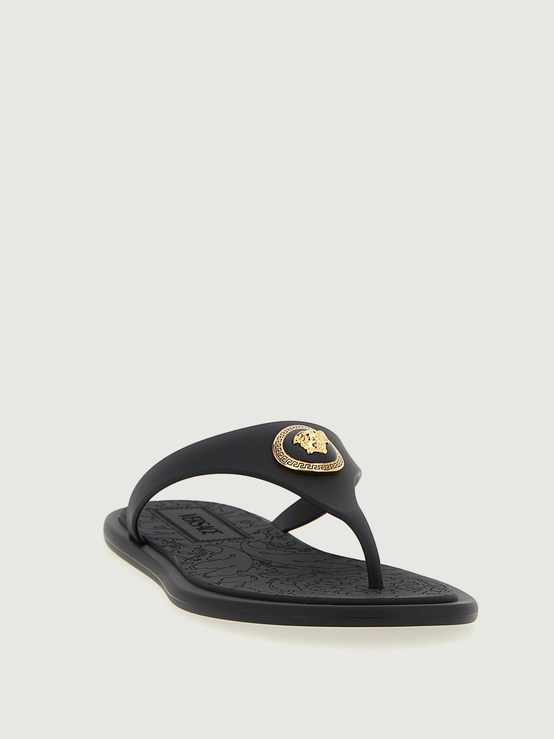 Versace Flat Sandals Woman Black