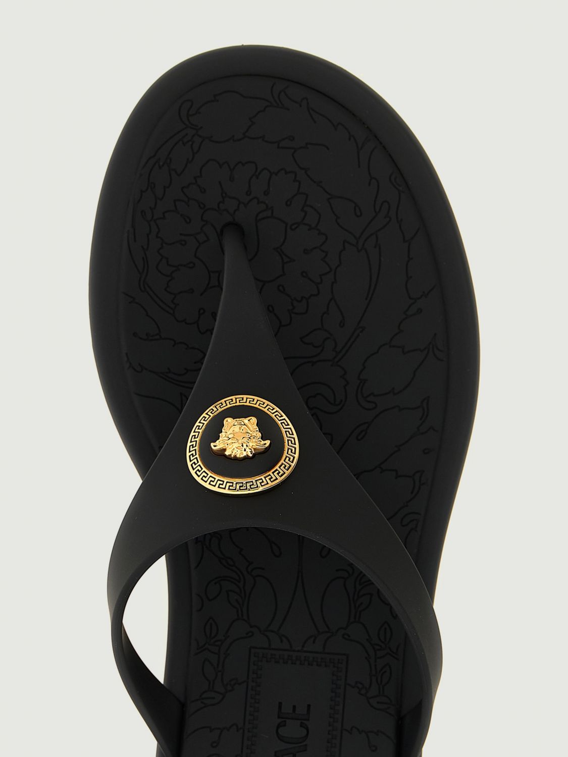 Versace Flat Sandals Woman Black