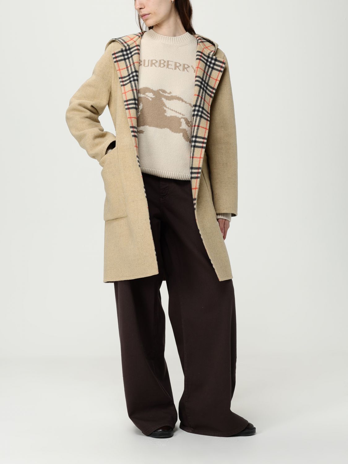 Burberry Coat Woman Sand
