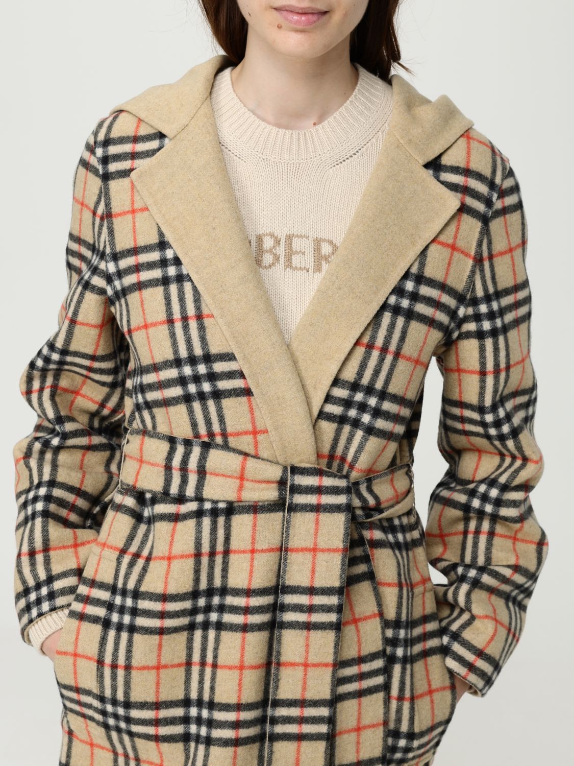 Burberry Coat Woman Sand
