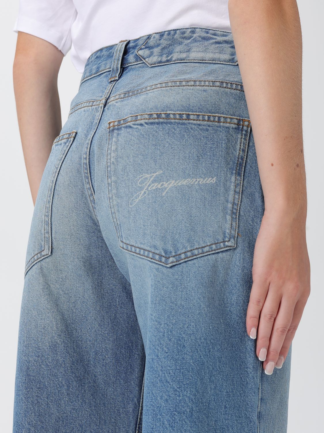 Jacquemus Jeans Woman Gnawed Blue