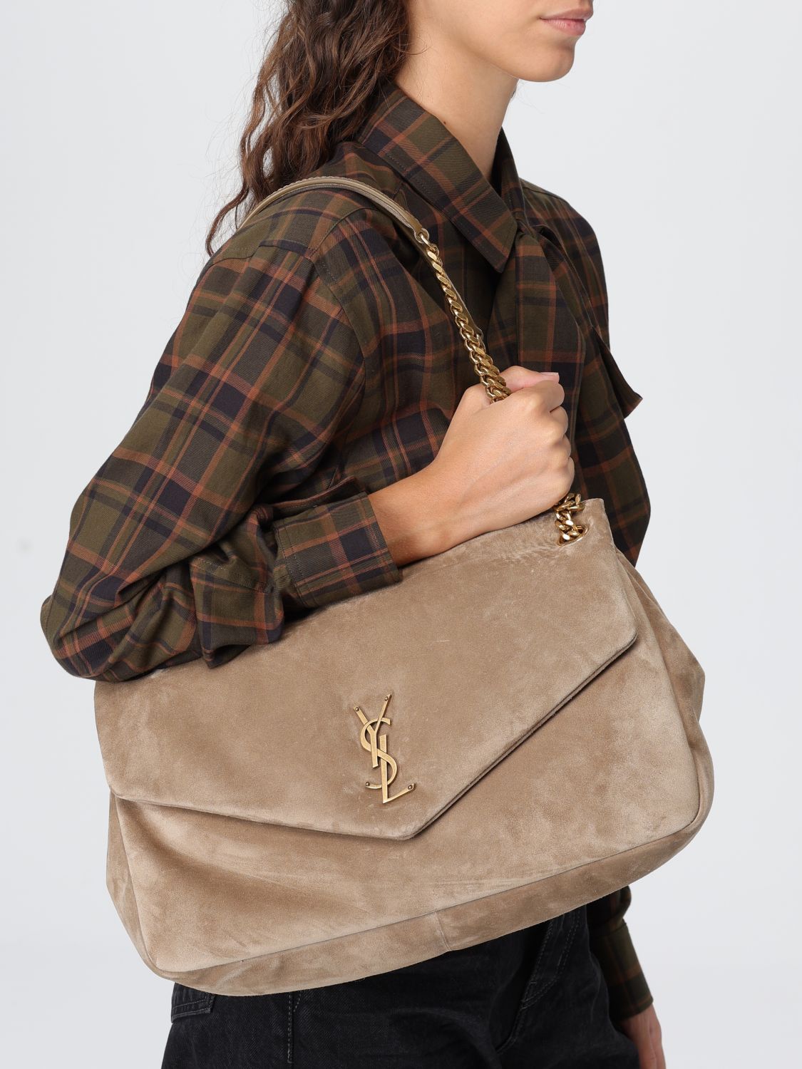 Saint Laurent Shoulder Bag Woman Brown