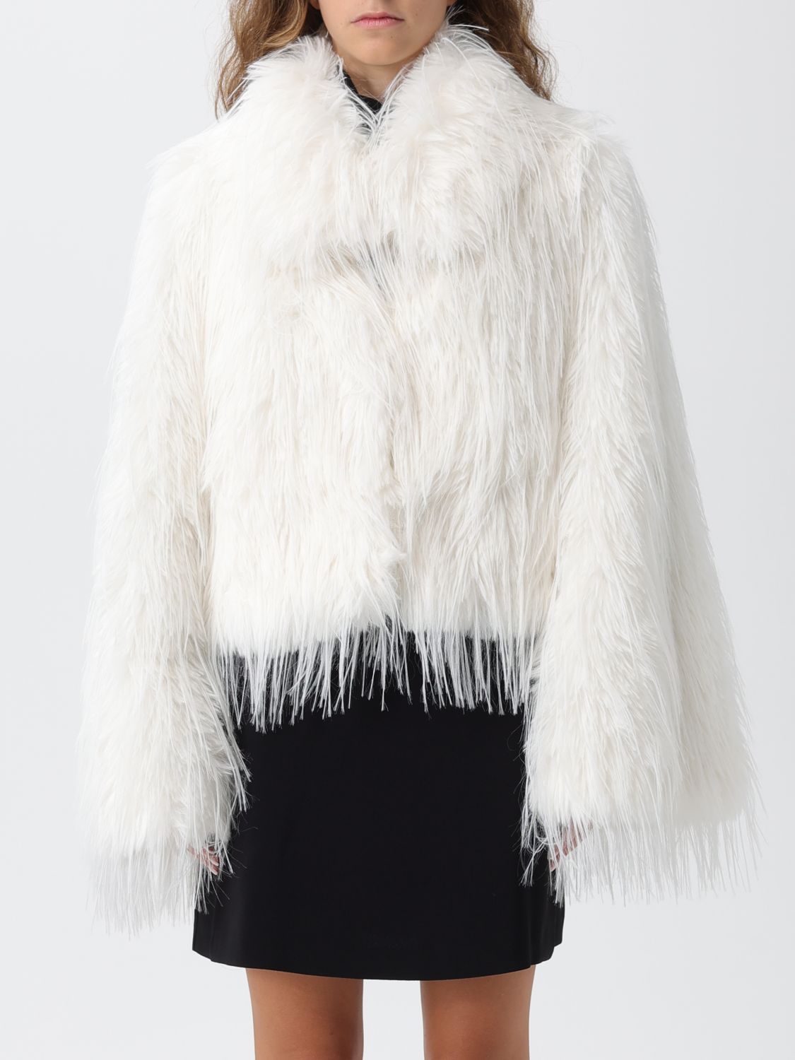 Pinko Fur Coats Woman Black