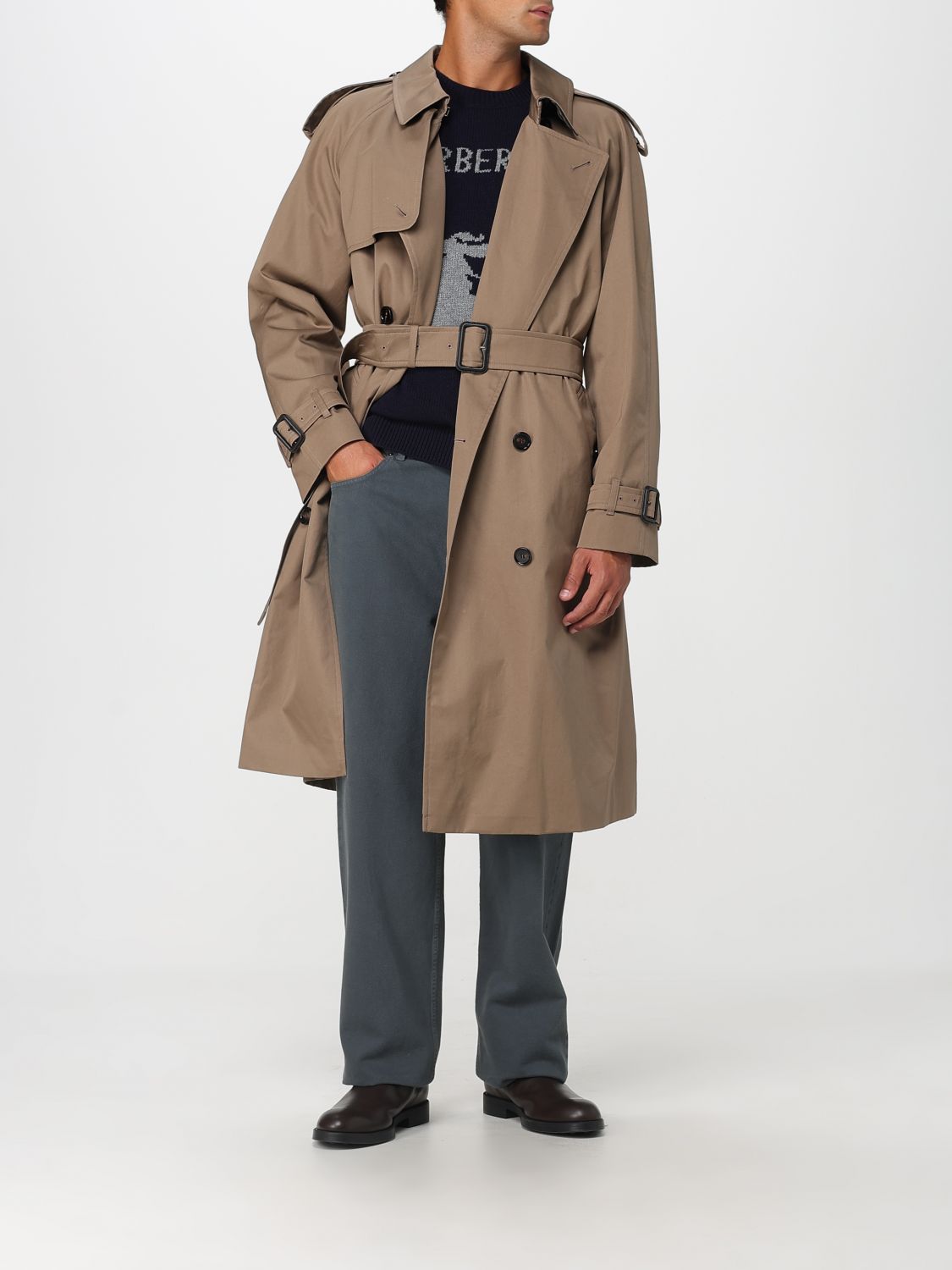 Burberry Trench Coat Men Brown