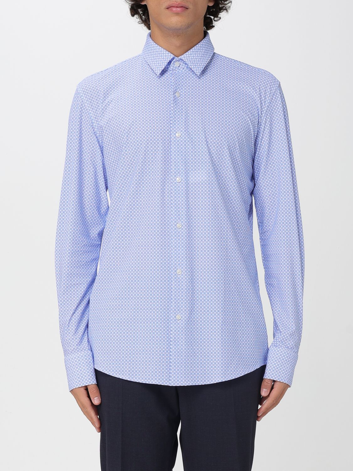 Boss Shirt Men Gnawed Blue