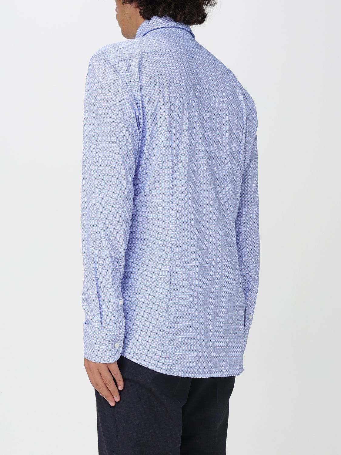 Boss Shirt Men Gnawed Blue