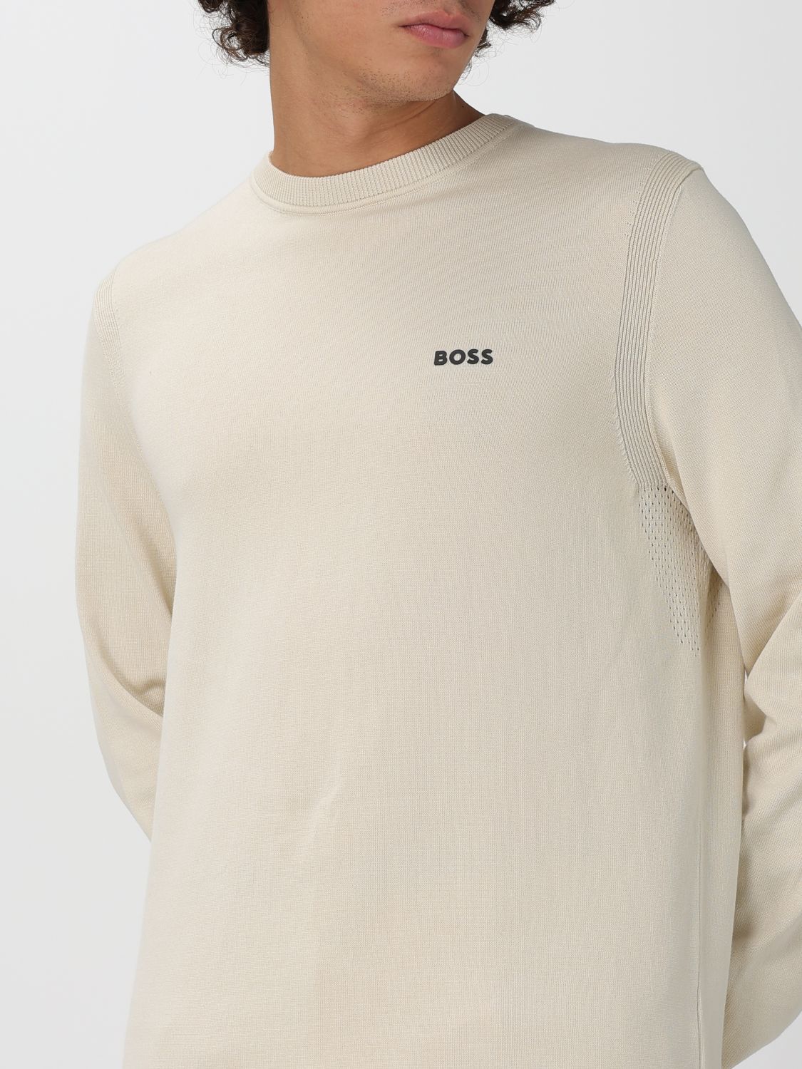 Boss Sweater Men Yellow Cream