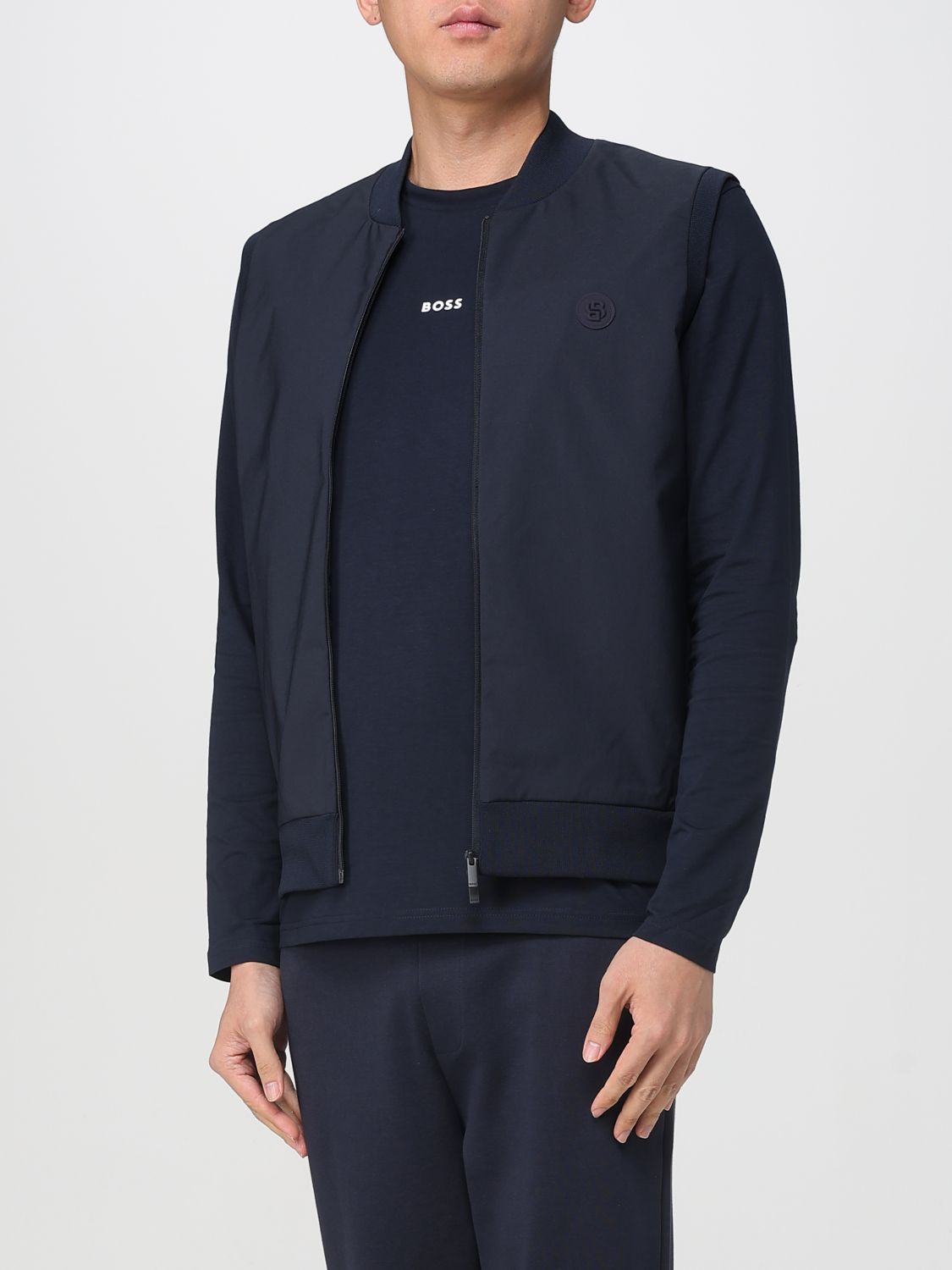 Boss Suit Vest Men Blue