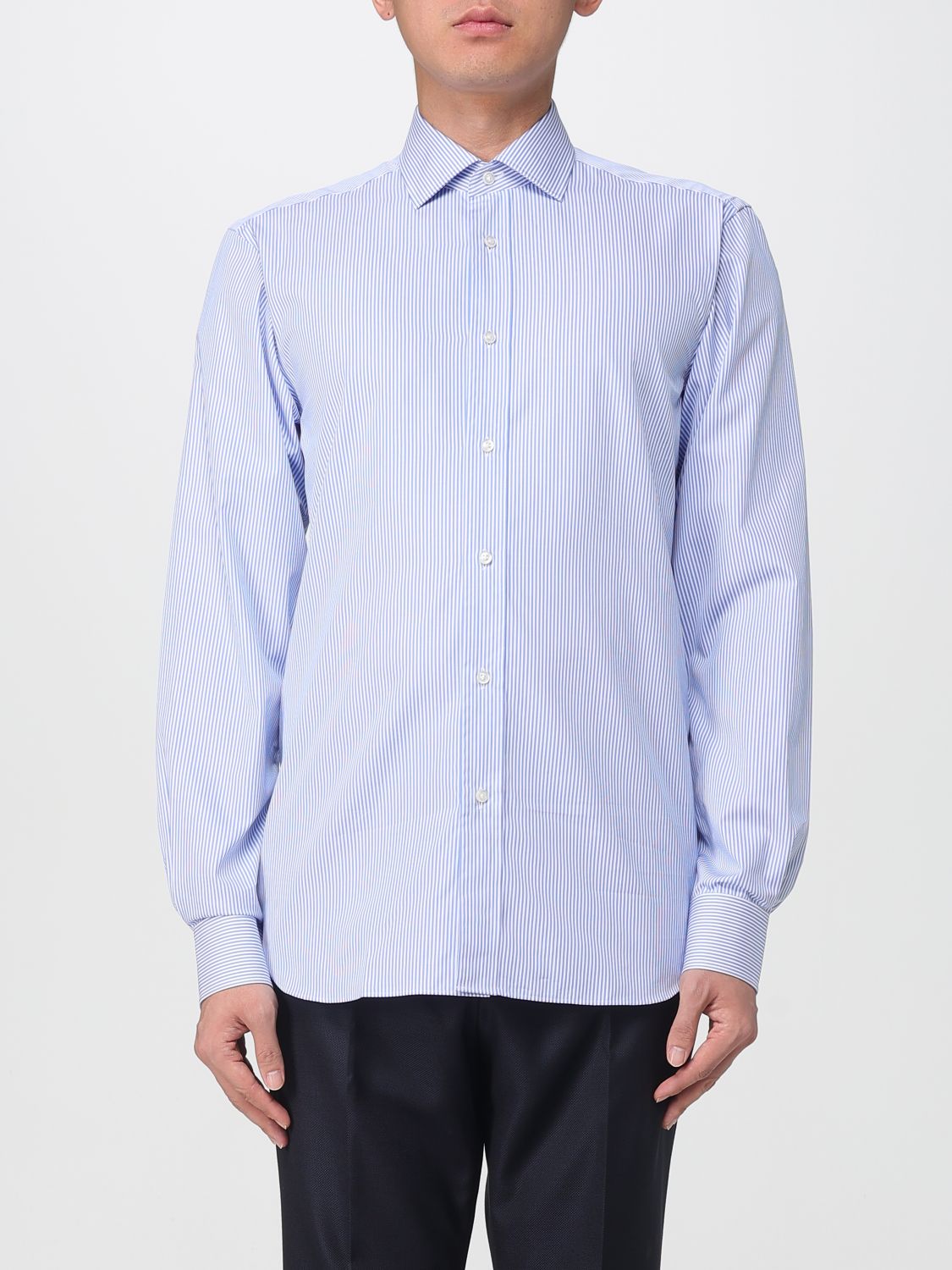 Boss Shirt Men Gnawed Blue
