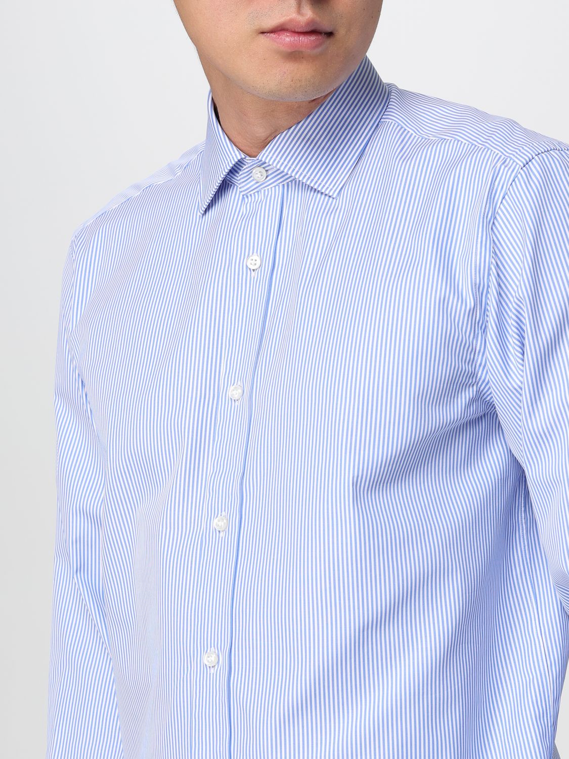 Boss Shirt Men Gnawed Blue