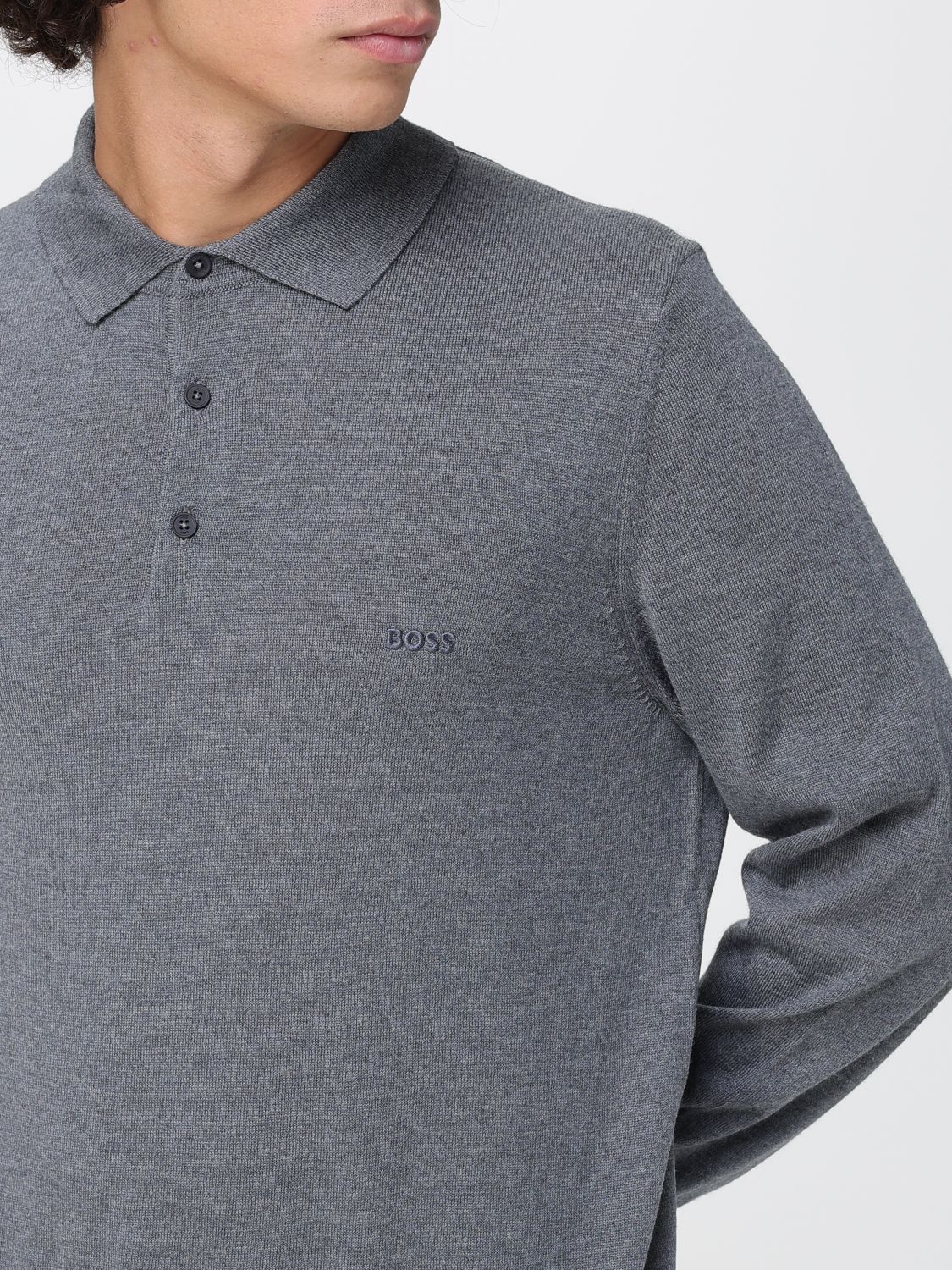 Boss Polo Shirt Men Grey