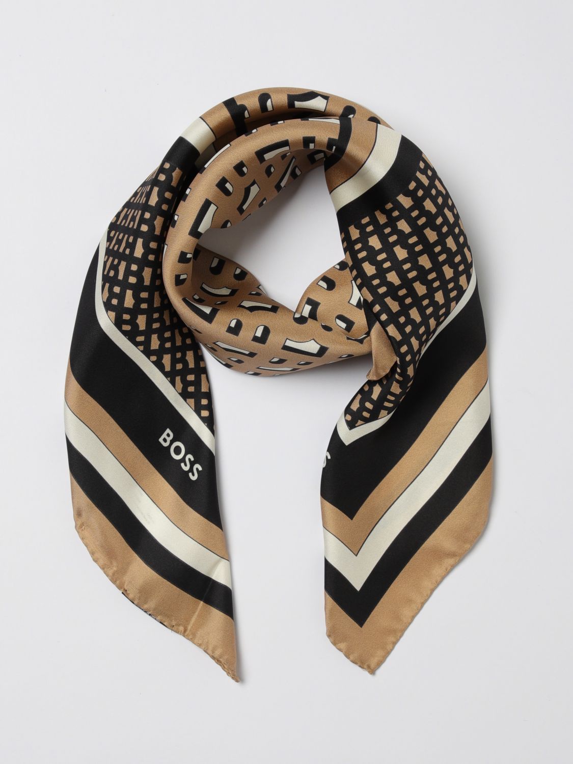 Boss Neck Scarf Woman Beige