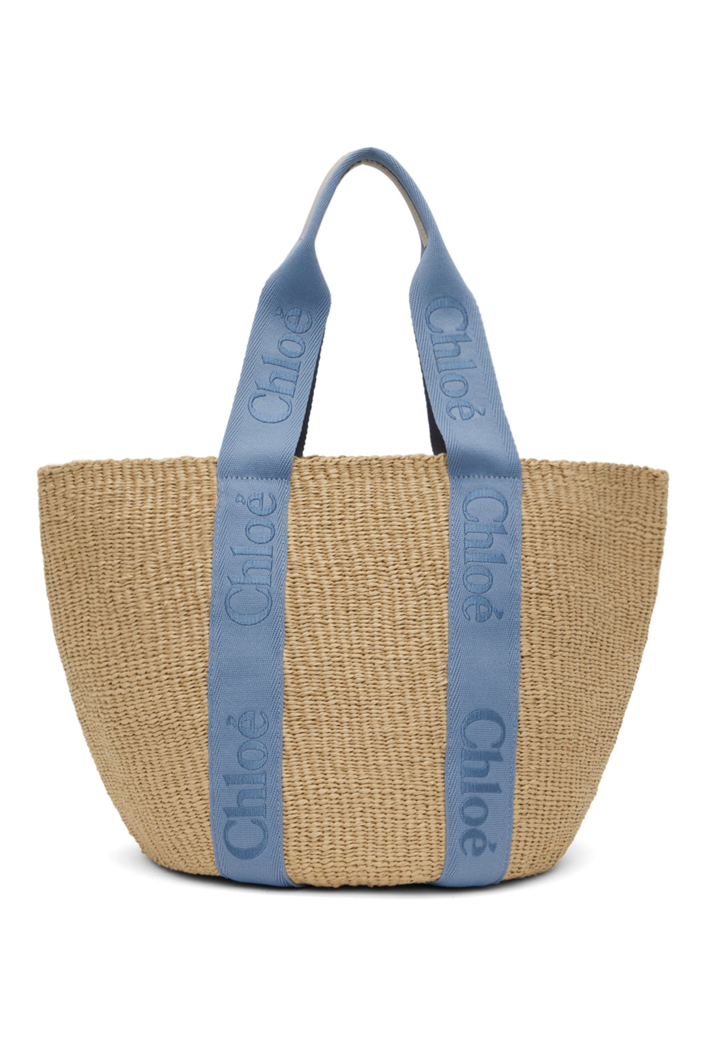 Chloe large woody basket bag in natural fibres