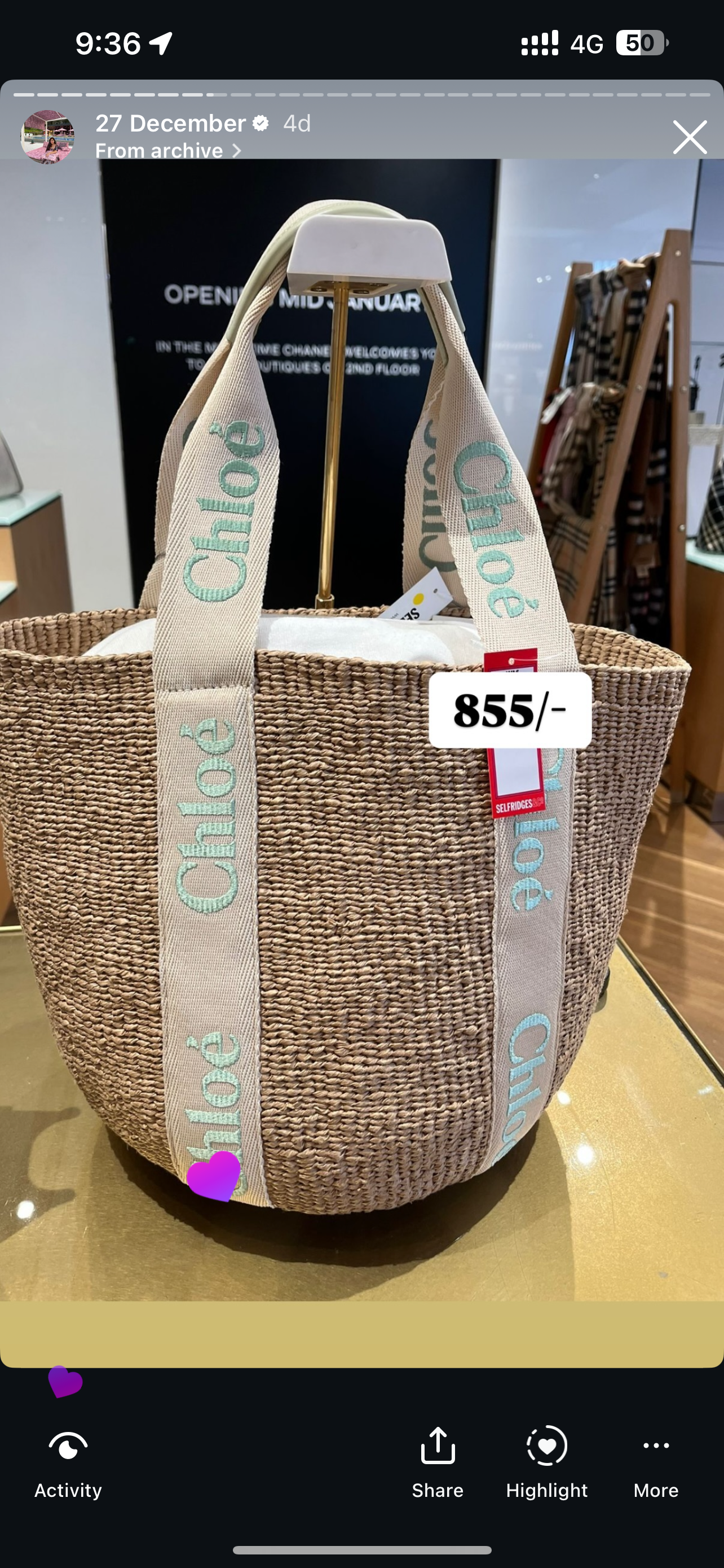 Chloe large woody basket bag in natural fibres