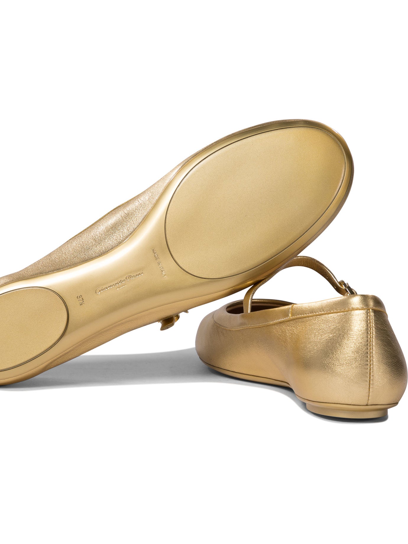 Gianvito Rossi "Carla" Mary jane ballet flats - Gold