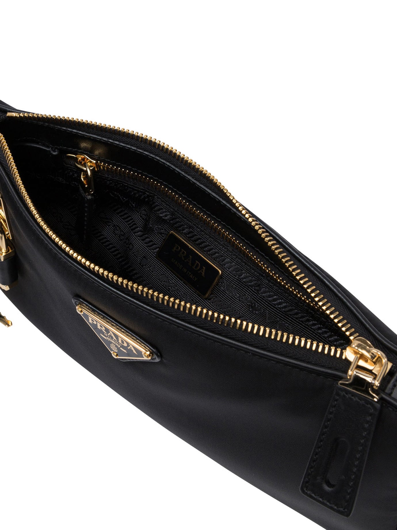 Prada Re-Nylon and leather crossbody bag - Black