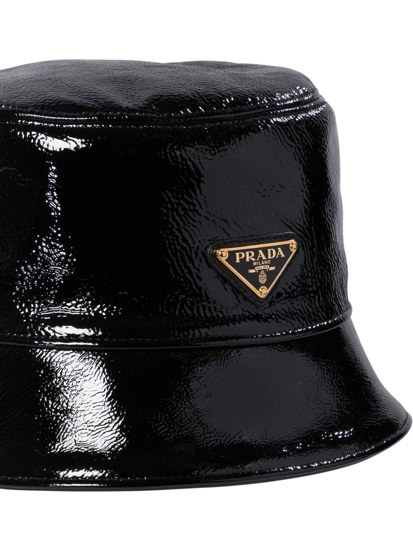 Prada Naplak patent leather bucket hat - Black