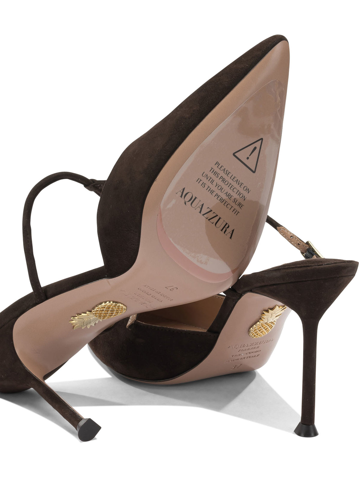 Aquazzura "Sorbonne 85 mm" Mules - Brown