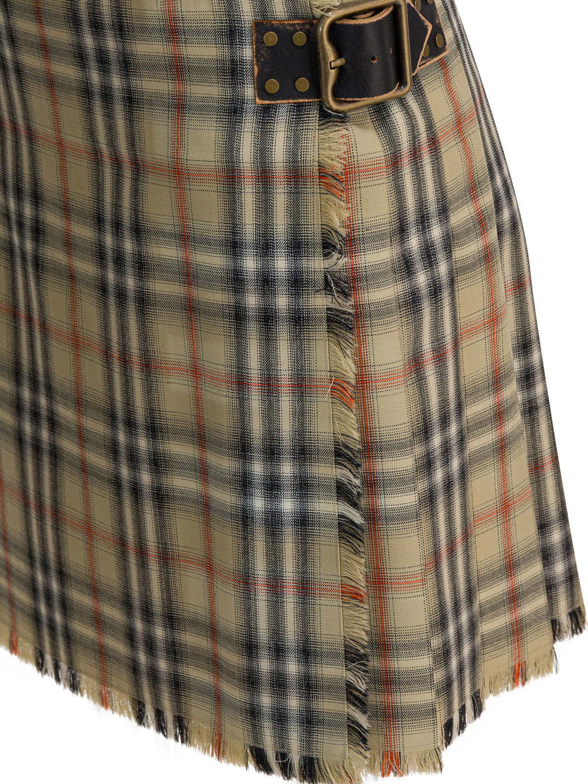 Burberry Wool "Check" mini kilt - Beige