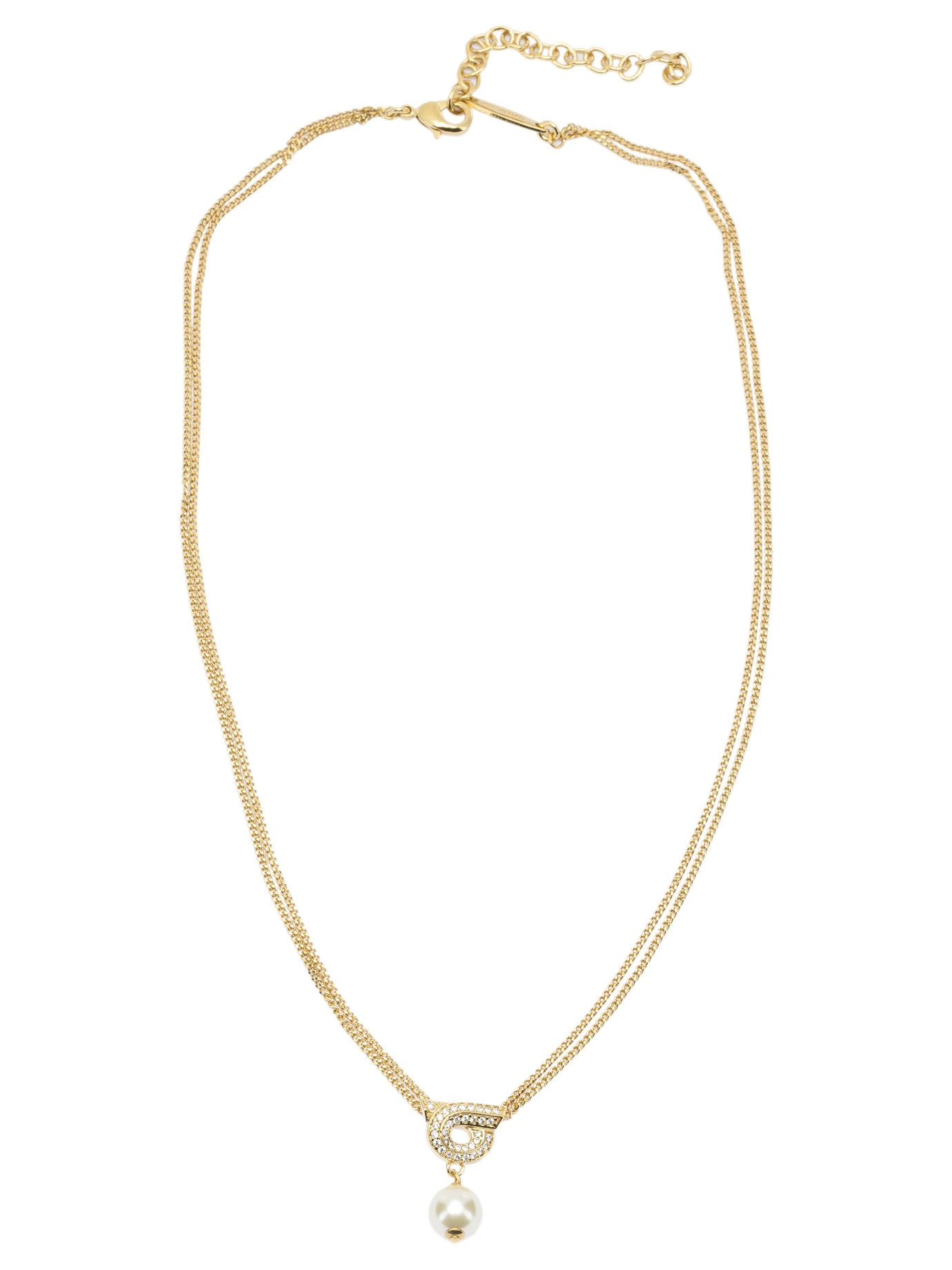 Ferragamo "Gancini" necklace with pearl - Gold