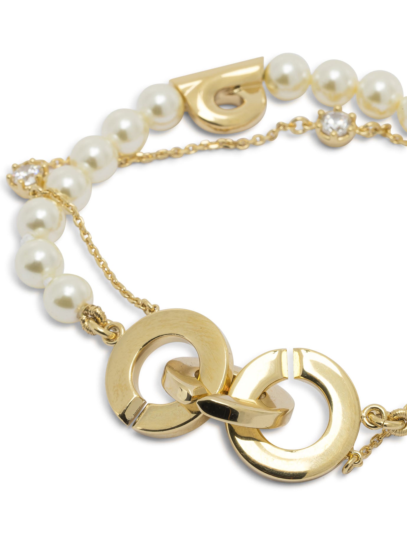Ferragamo Double strand bracelet with pearls - Gold