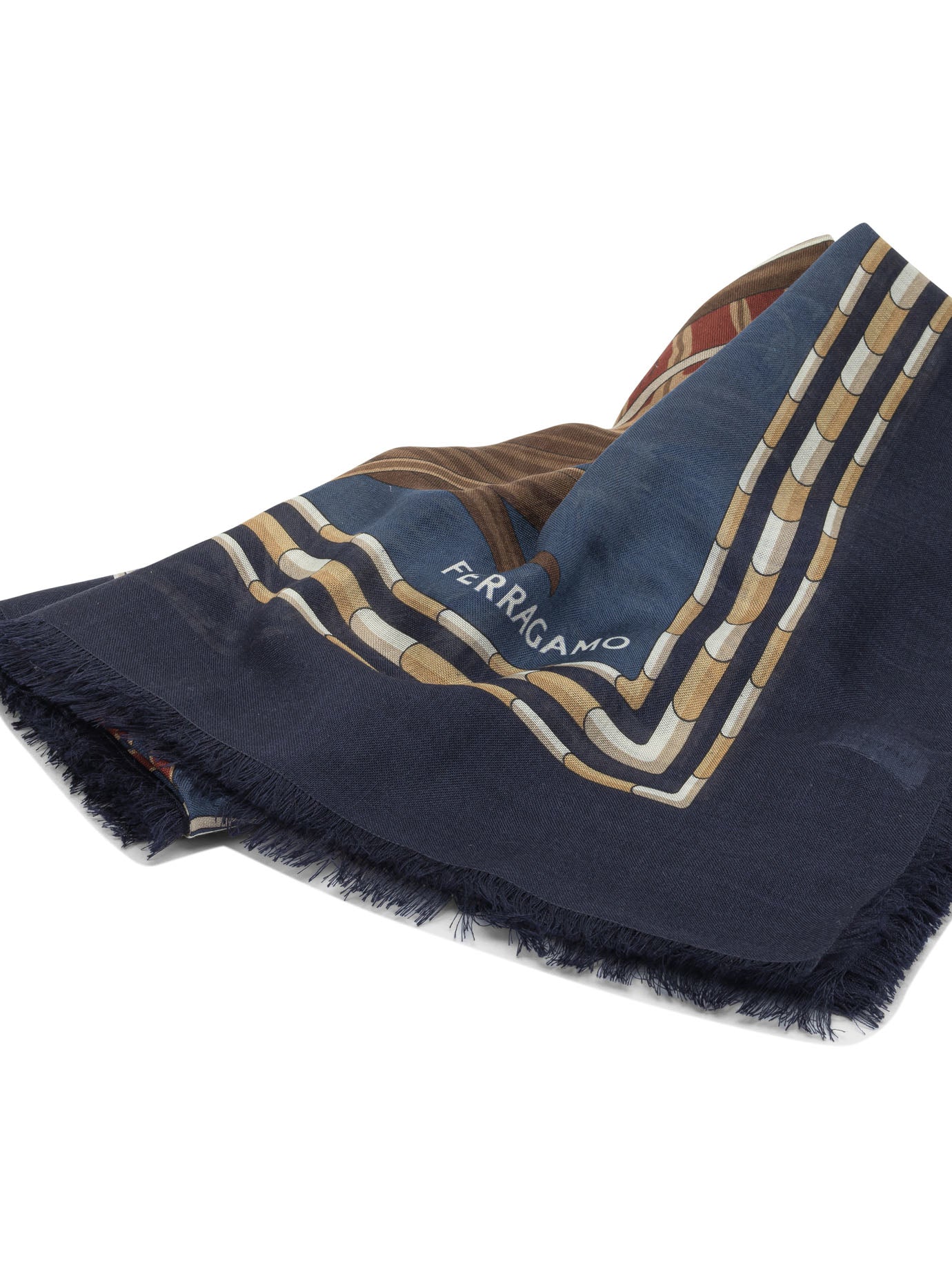 Ferragamo "Rooster" cashmee blend scarf - White
