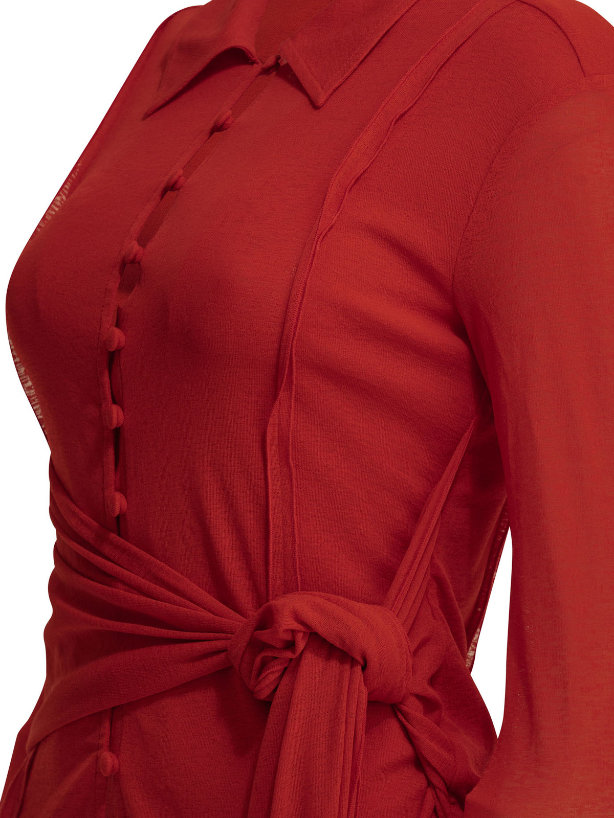 Ganni Polo shirt with buttons - Red