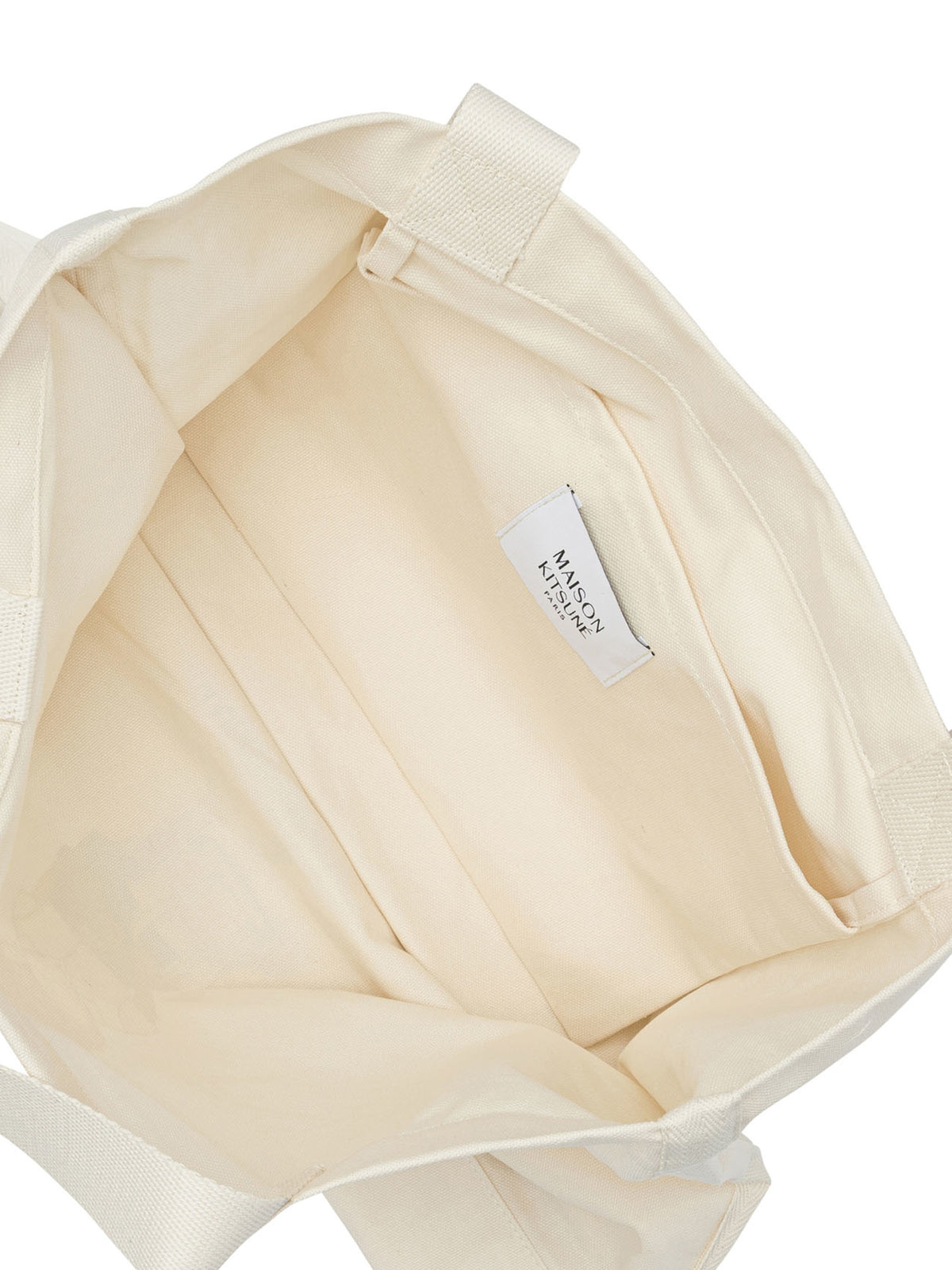 Maison Kitsuné "Dressed Fox" large shoulder bag - Beige