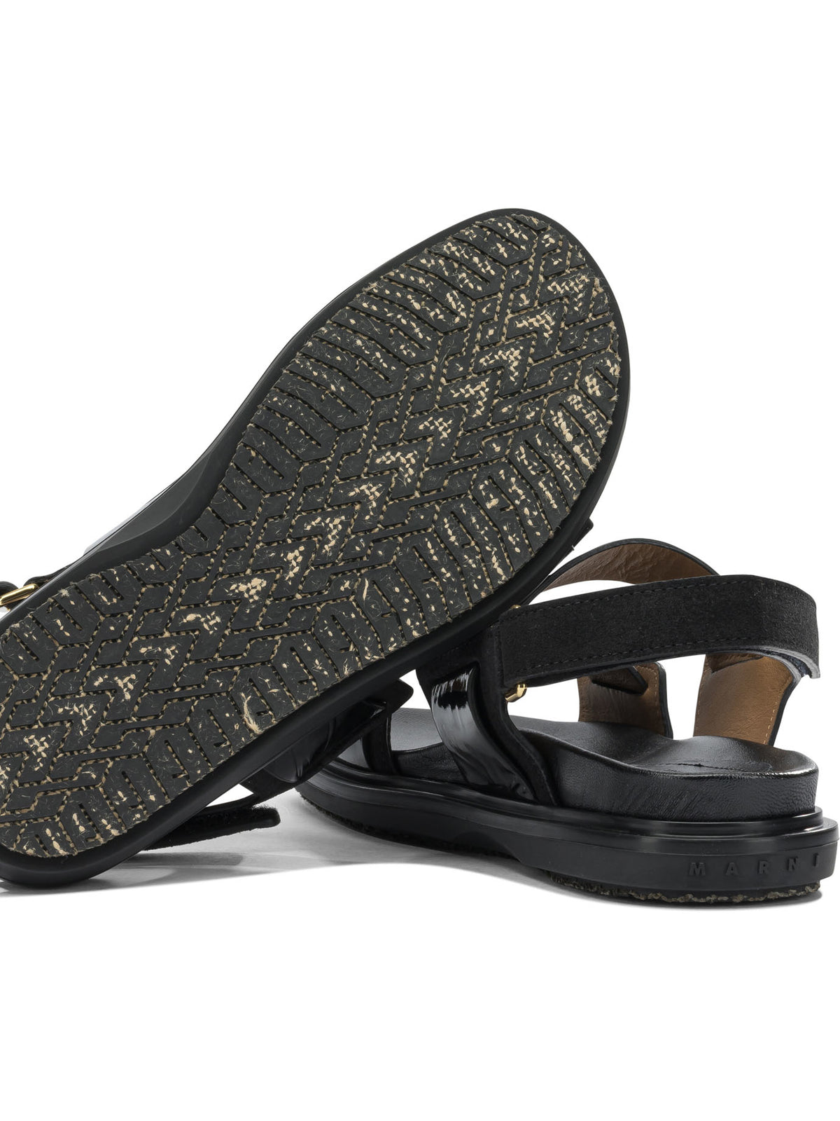 Marni "Fussbett" leather sandals - Black
