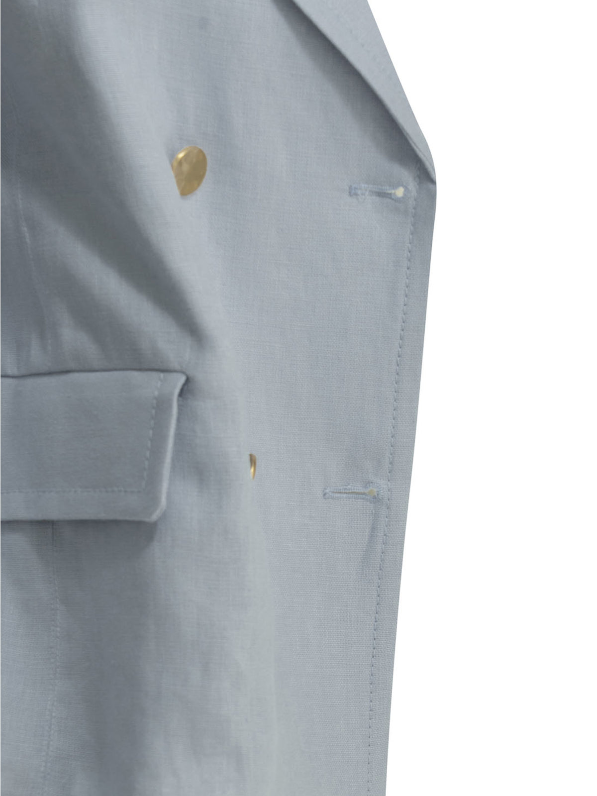 Max Mara Studio Linen double-breasted blazer - Light Blue