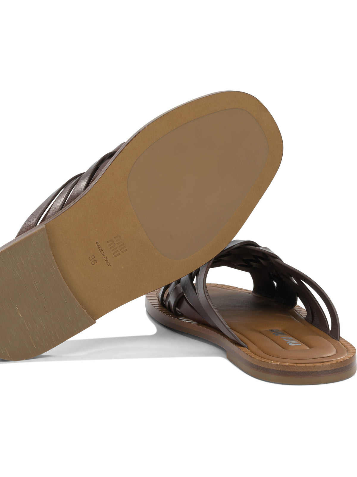 Miu Miu Leather slides - Brown