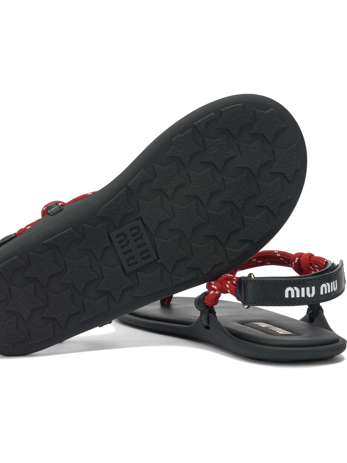 Miu Miu "Rivière" rope sandals - Red