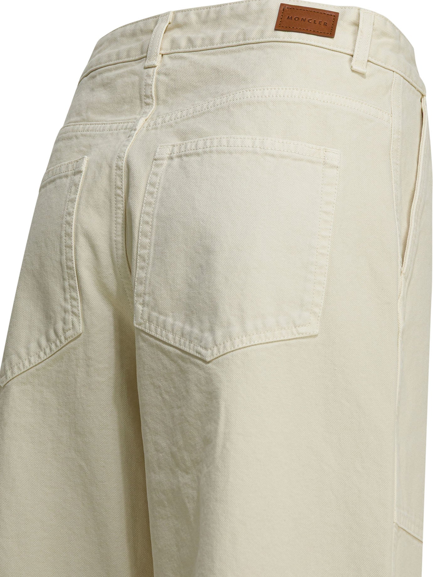 Moncler Cotton wide pants - Beige