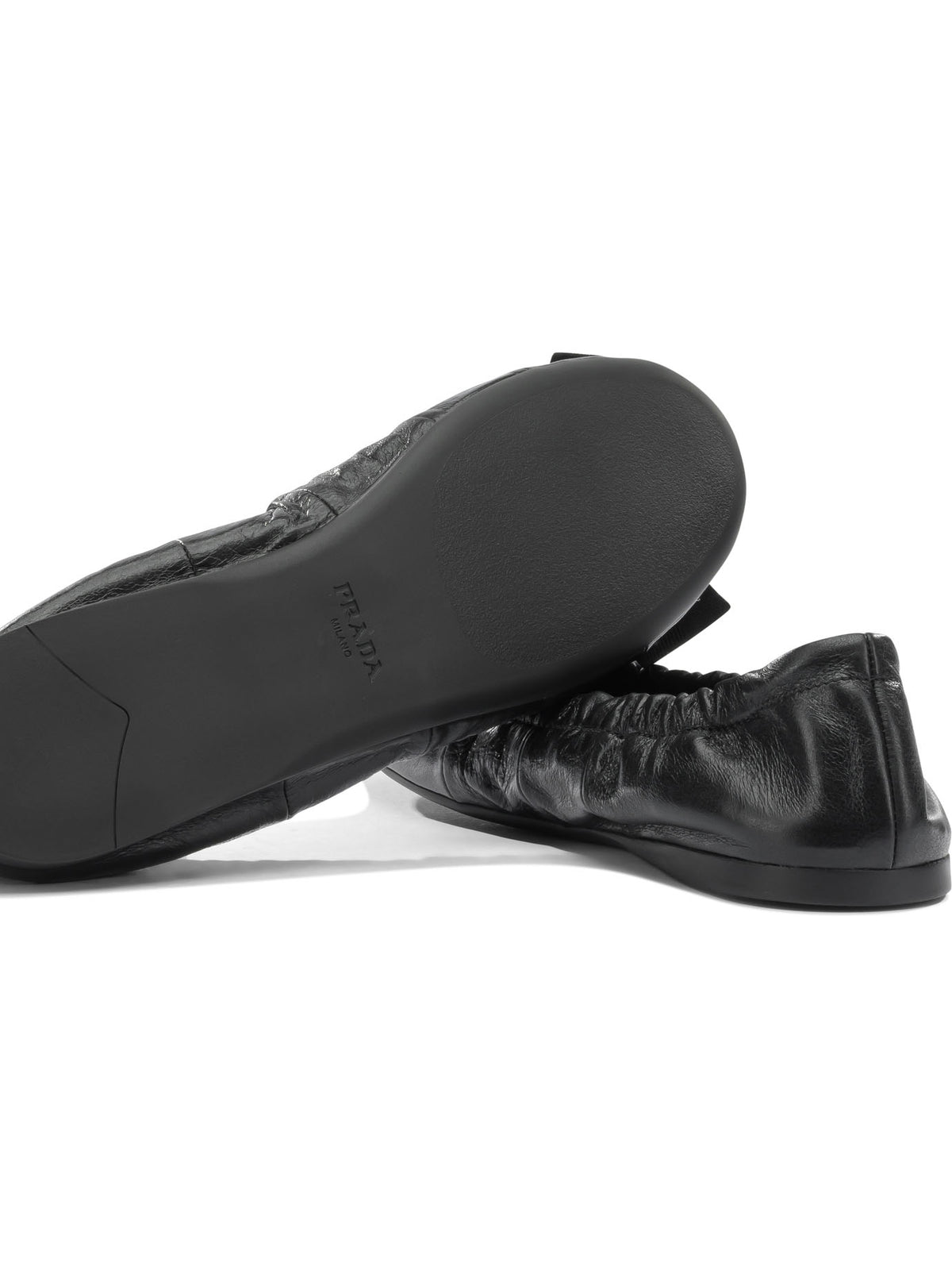 Prada Shiny leather ballet flats - Black