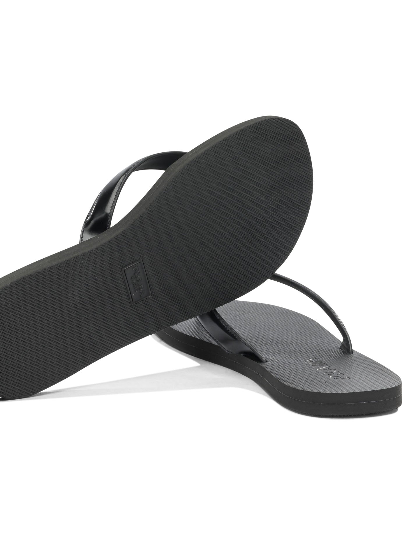 Prada Low leather sandals - Black
