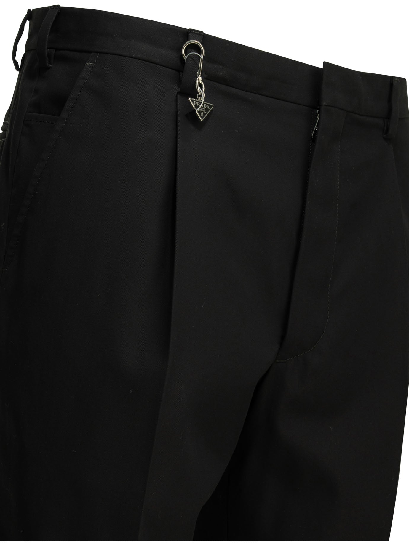 Prada Tailored pants with logo - Black