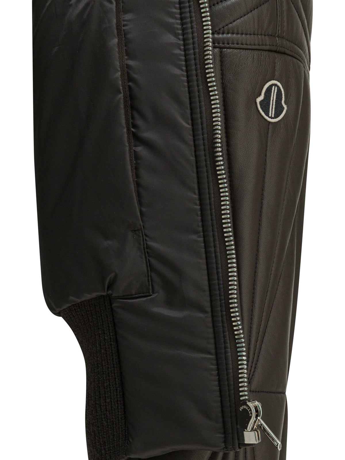 Rick Owens "Geocamo Cropped" leather jacket x Moncler - Grey