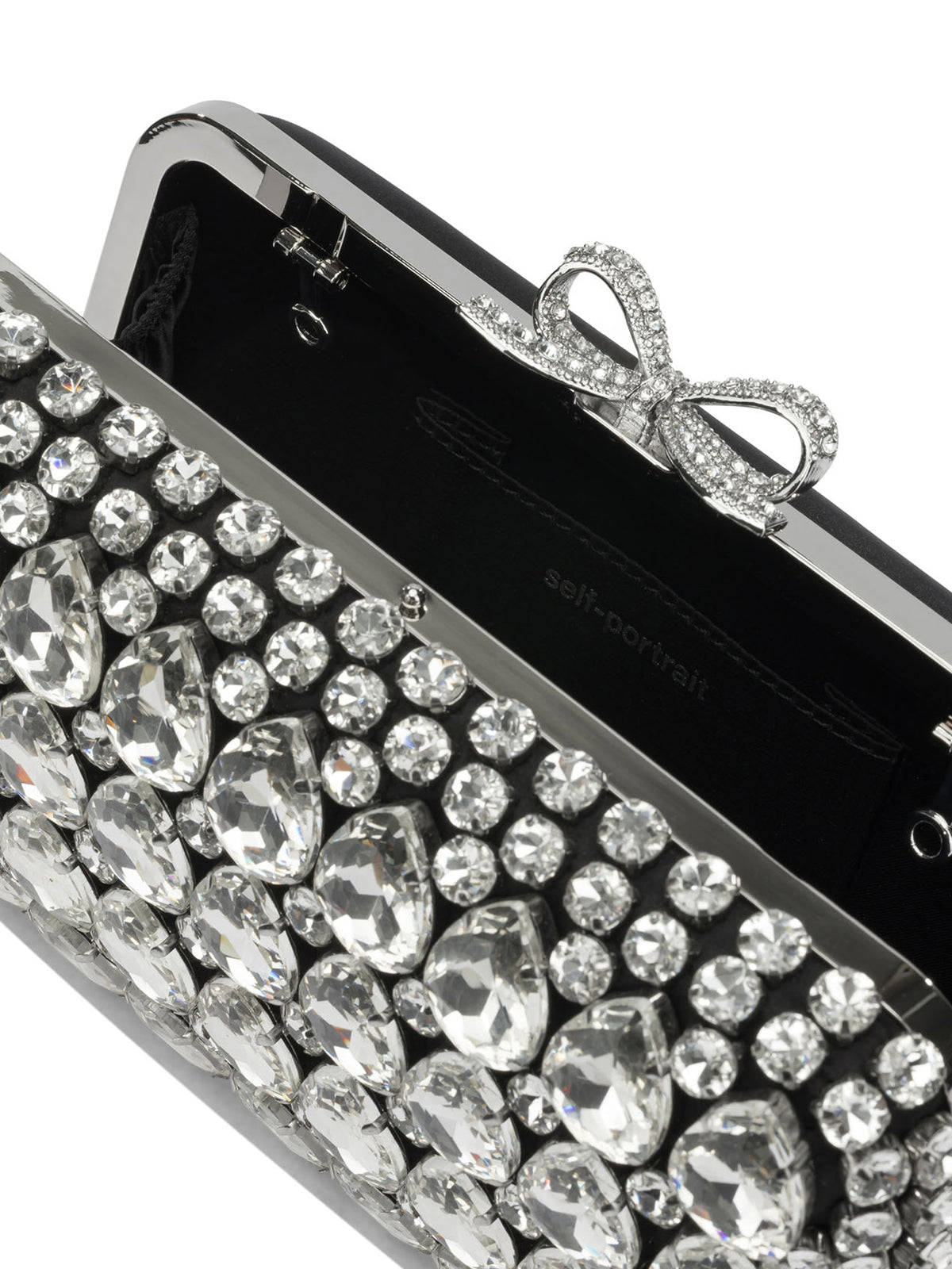 Self-Portrait Clutch with crystals - Black
